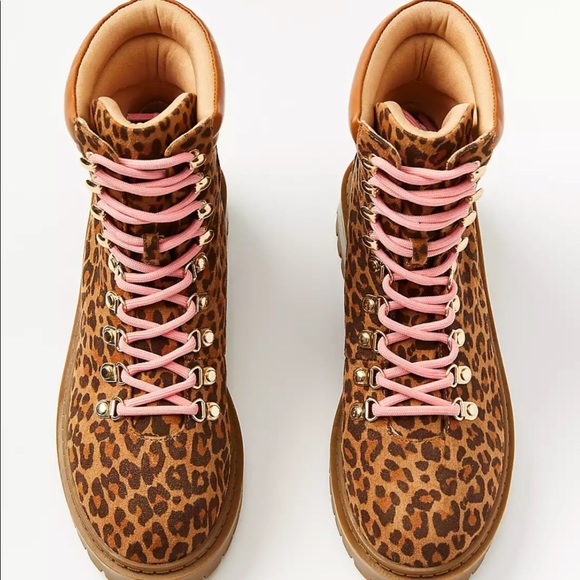 Ann Taylor Loft Leopard Hiker Boots - Picture 2 of 9